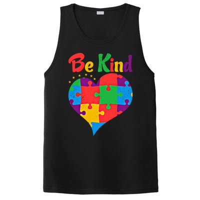 Vintage Puzzle Pieces Autism Heart Be Kind Autism Awareness Great Gift PosiCharge Competitor Tank