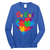 Vintage Puzzle Pieces Autism Heart Be Kind Autism Awareness Great Gift Long Sleeve Shirt