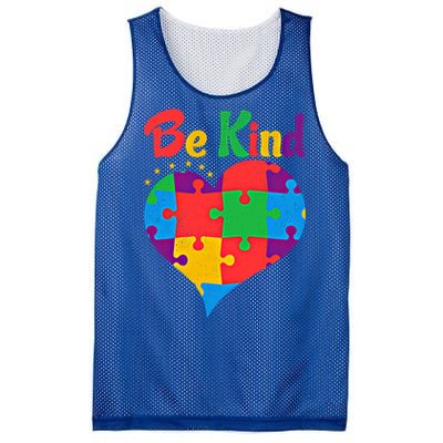 Vintage Puzzle Pieces Autism Heart Be Kind Autism Awareness Great Gift Mesh Reversible Basketball Jersey Tank