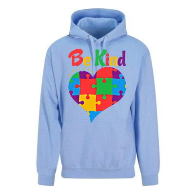 Vintage Puzzle Pieces Autism Heart Be Kind Autism Awareness Great Gift Unisex Surf Hoodie