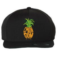 Vintage PSYCH Pineapple Of Gus Cmon Son! Crazy Lover Gift Wool Snapback Cap