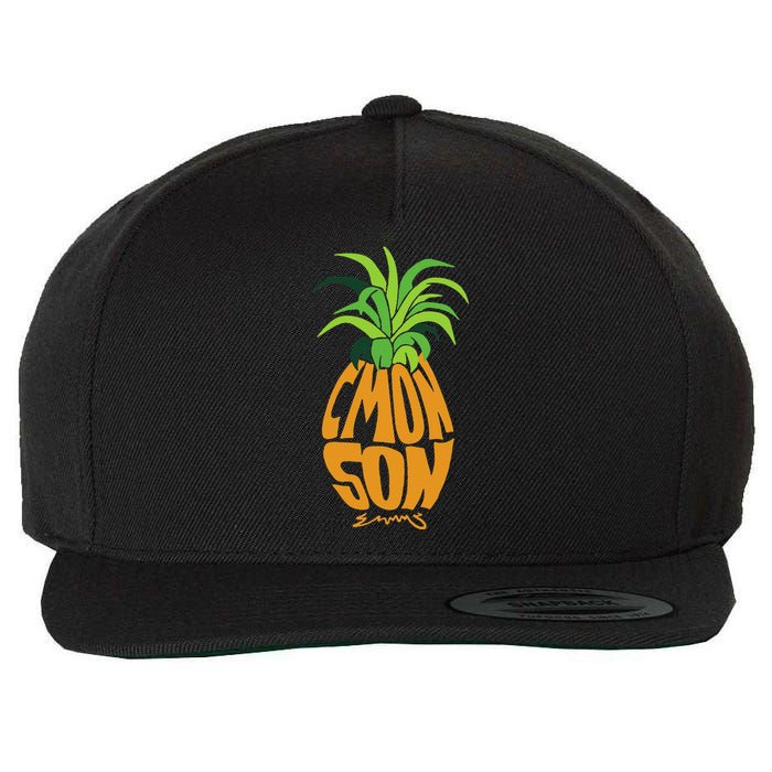 Vintage PSYCH Pineapple Of Gus Cmon Son! Crazy Lover Gift Wool Snapback Cap