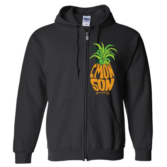 Vintage PSYCH Pineapple Of Gus Cmon Son! Crazy Lover Gift Full Zip Hoodie