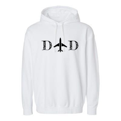 Vintage Plane Pilot Dad Gift For Fathers Day Gift Husband Cute Gift Garment-Dyed Fleece Hoodie