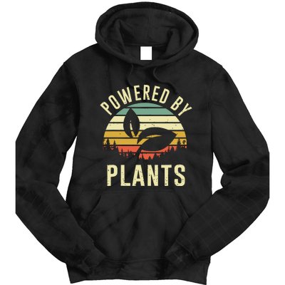 Vintage Powered Plants Vegetarian By Vegan Diet Tie Dye Hoodie