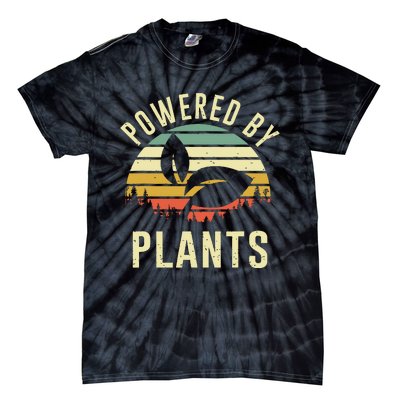 Vintage Powered Plants Vegetarian By Vegan Diet Tie-Dye T-Shirt