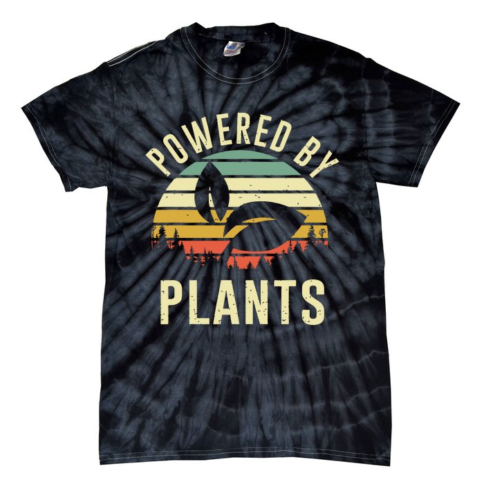 Vintage Powered Plants Vegetarian By Vegan Diet Tie-Dye T-Shirt