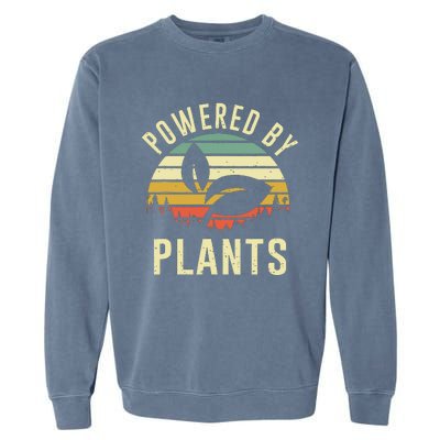 Vintage Powered Plants Vegetarian By Vegan Diet Garment-Dyed Sweatshirt