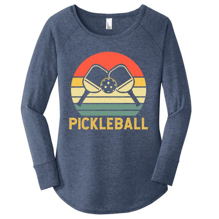 Vintage Pickleball Player Women's Perfect Tri Tunic Long Sleeve Shirt