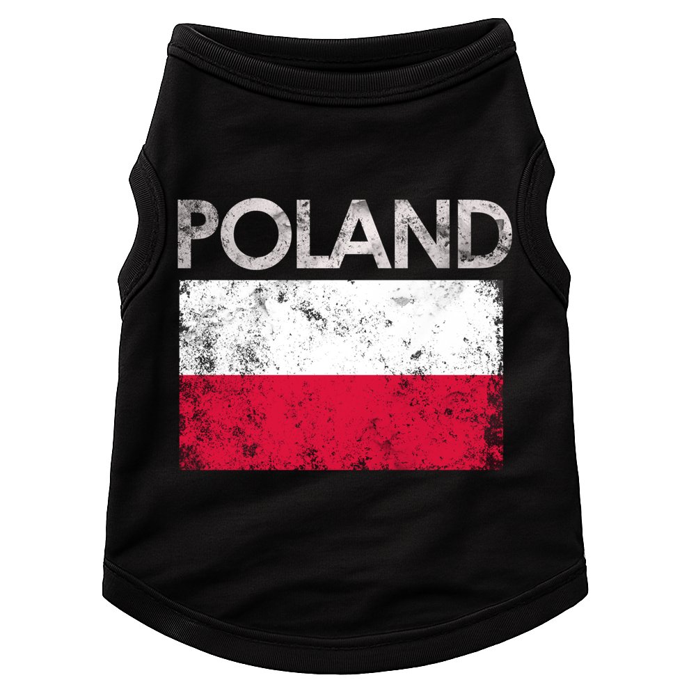 Vintage Poland Polish Flag Pride Gift Doggie Tank