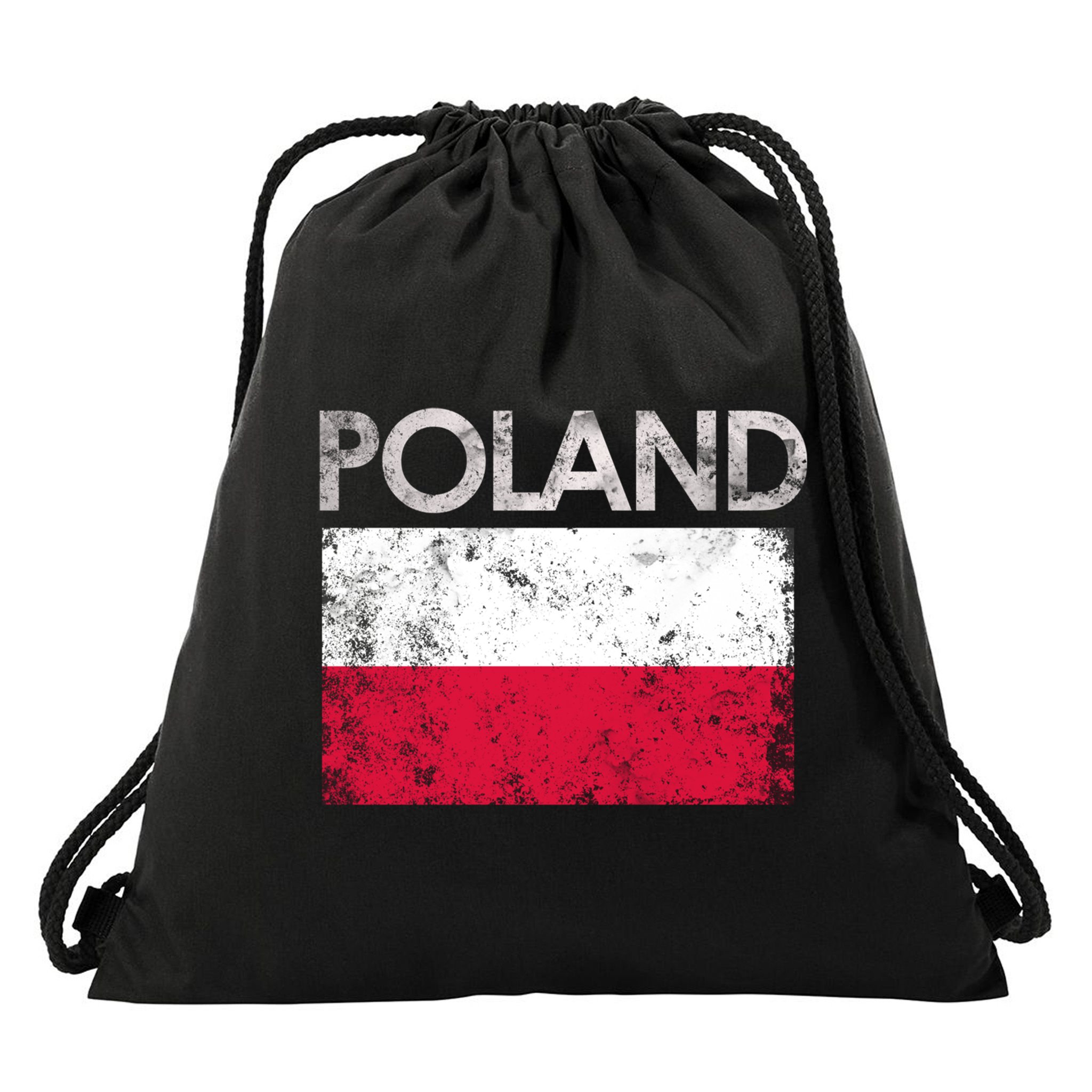 Vintage Poland Polish Flag Pride Gift Drawstring Bag