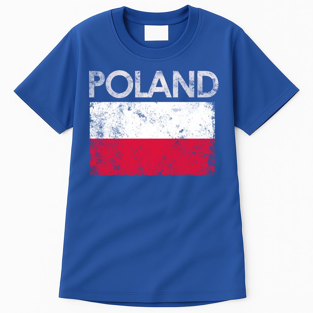 Vintage Poland Polish Flag Pride Gift Tall T-Shirt