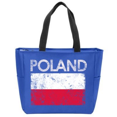 Vintage Poland Polish Flag Pride Gift Zip Tote Bag