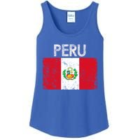 Vintage Peru Peruvian Flag Pride Gift Cool Gift Ladies Essential Tank