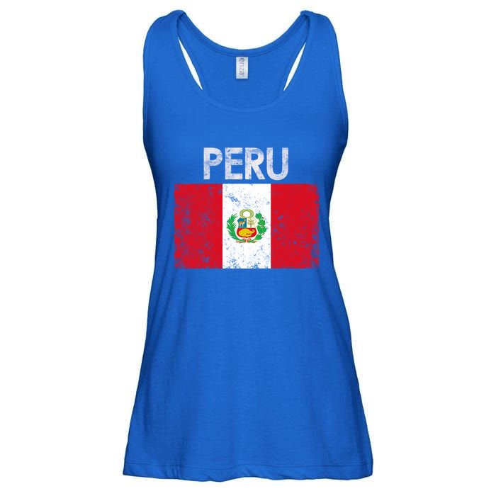 Vintage Peru Peruvian Flag Pride Gift Cool Gift Ladies Essential Flowy Tank