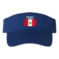 Vintage Peru Peruvian Flag Pride Gift Cool Gift Valucap Bio-Washed Visor