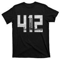 Vintage Pittsburgh Pennsylvania 412 Area Code Skyline T-Shirt