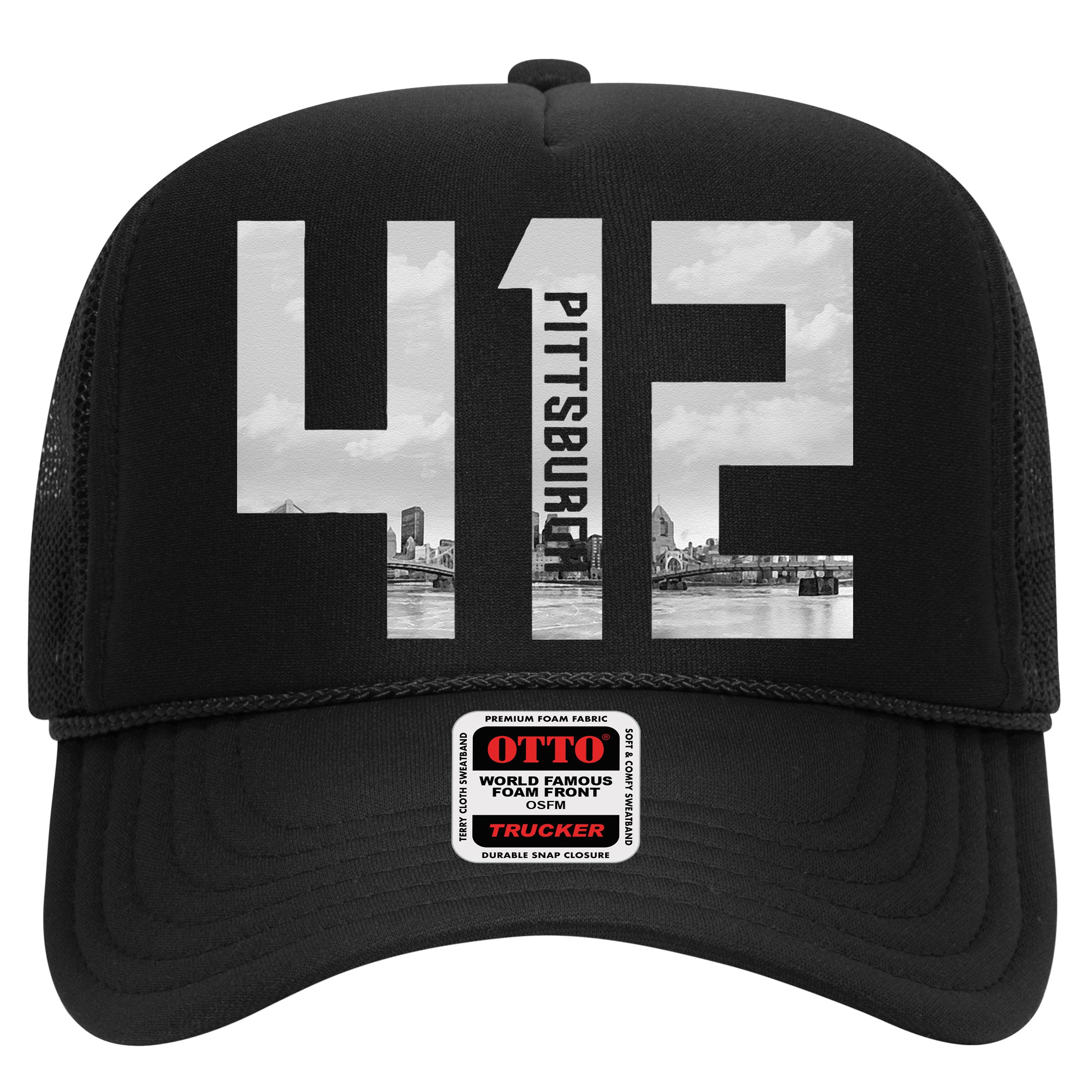 Vintage Pittsburgh Pennsylvania 412 Area Code Skyline Hat