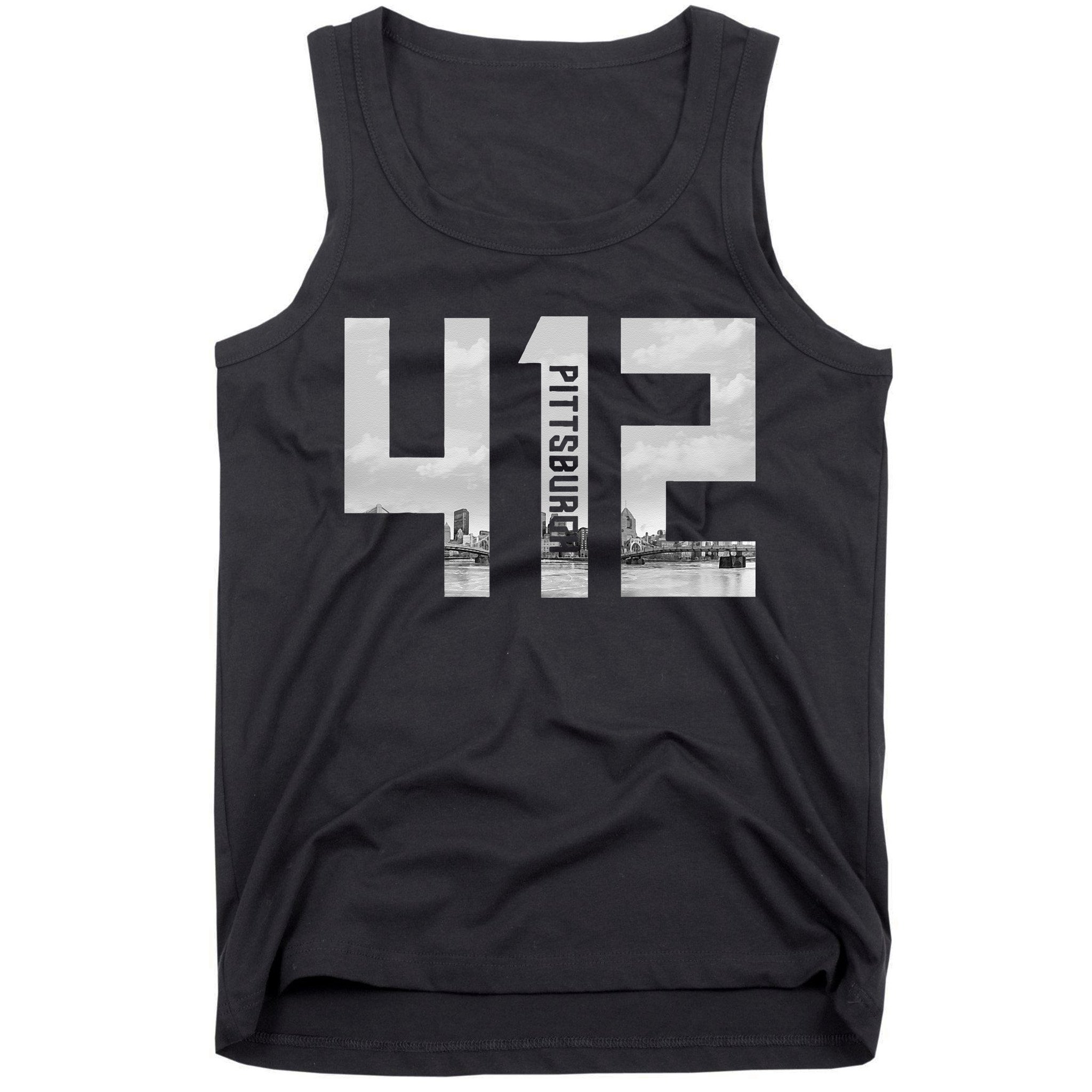 Vintage Pittsburgh Pennsylvania 412 Area Code Skyline Tank Top