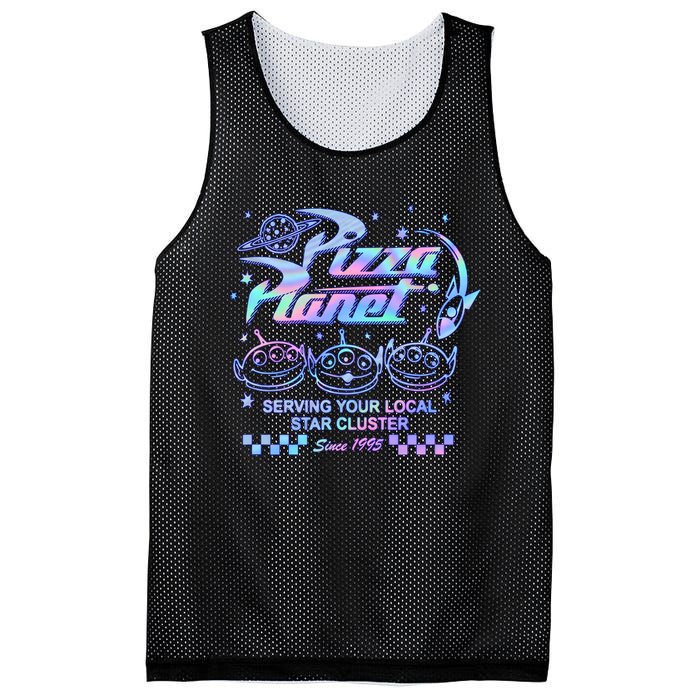 Vintage Pizza Planet Serving Your Local Star Cluster Alien Mesh Reversible Basketball Jersey Tank