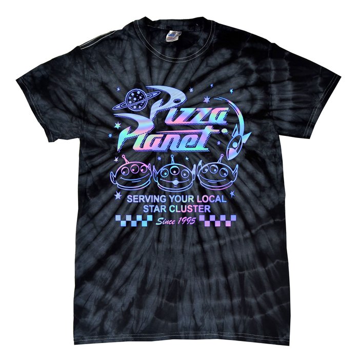 Vintage Pizza Planet Serving Your Local Star Cluster Alien Tie-Dye T-Shirt