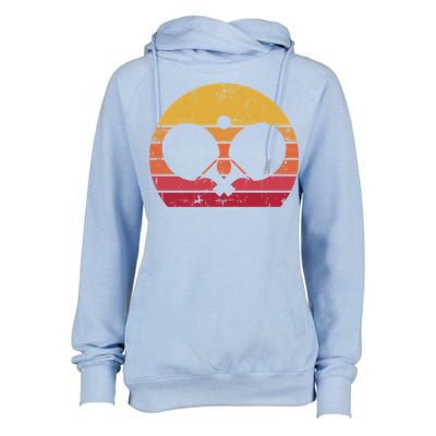 Vintage Ping Pong Player Gift Retro Table Tennis Cute Gift Womens Funnel Neck Pullover Hood