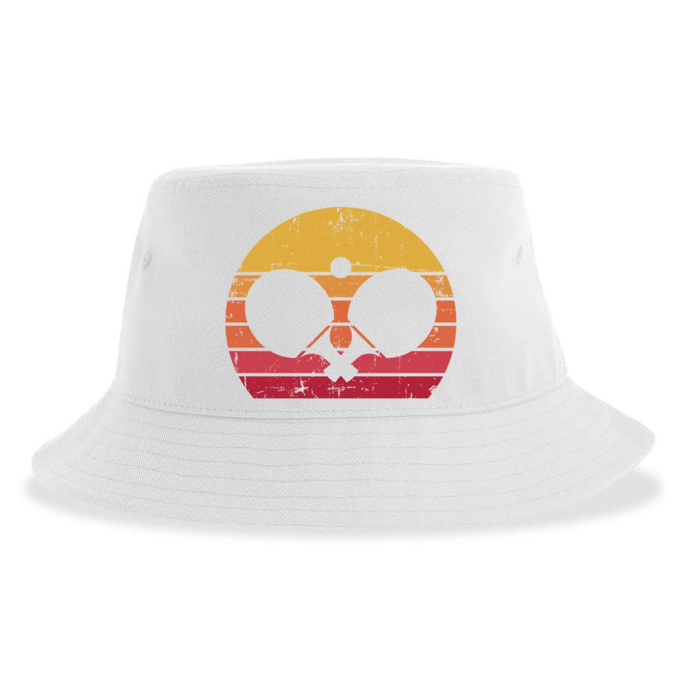 Vintage Ping Pong Player Gift Retro Table Tennis Cute Gift Sustainable Bucket Hat
