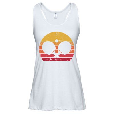 Vintage Ping Pong Player Gift Retro Table Tennis Cute Gift Ladies Essential Flowy Tank