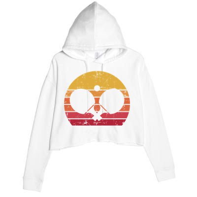 Vintage Ping Pong Player Gift Retro Table Tennis Cute Gift Crop Fleece Hoodie