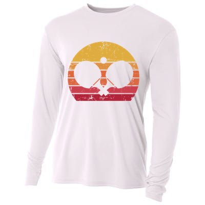 Vintage Ping Pong Player Gift Retro Table Tennis Cute Gift Cooling Performance Long Sleeve Crew