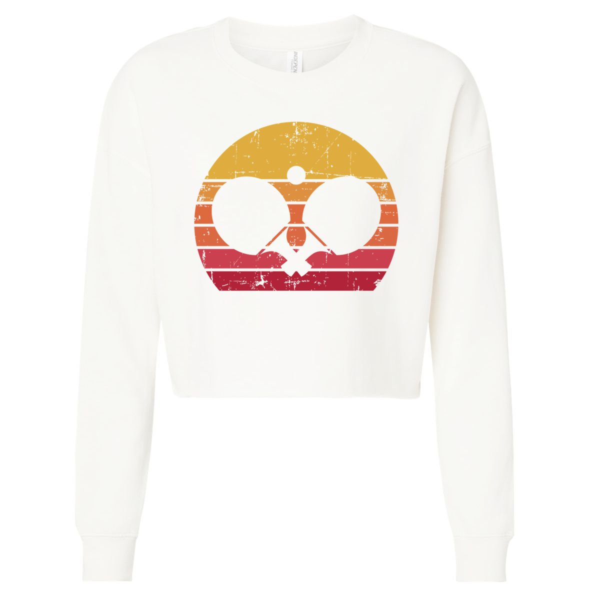 Vintage Ping Pong Player Gift Retro Table Tennis Cute Gift Cropped Pullover Crew