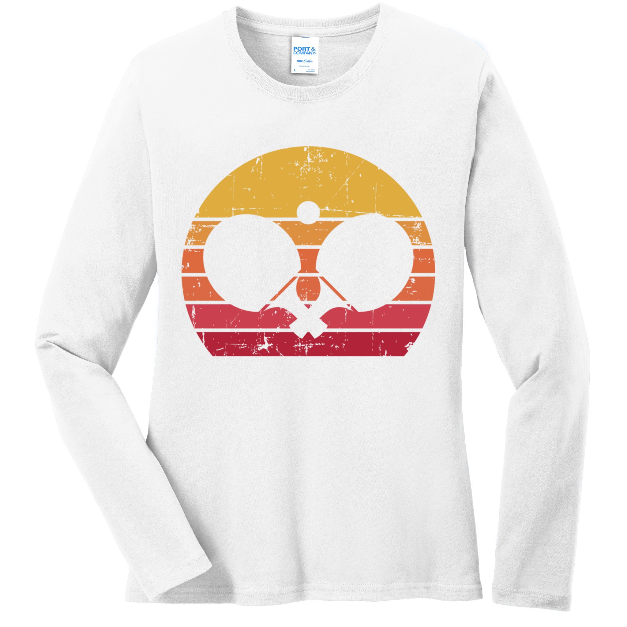 Vintage Ping Pong Player Gift Retro Table Tennis Cute Gift Ladies Long Sleeve Shirt