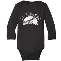 Vintage Pittsburgh Pennsylvania Skyline Apparel Baby Long Sleeve Bodysuit