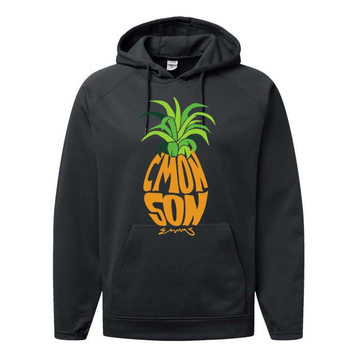 Vintage PSYCH Pineapple Of Gus Cmon Son! Crazy Lover Gift Performance Fleece Hoodie