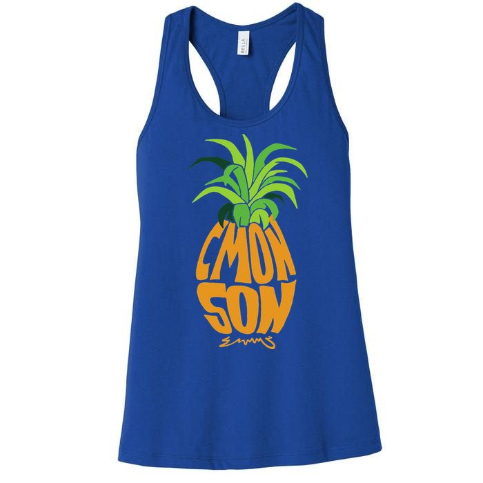 Vintage PSYCH Pineapple of Gus C'mon Son! Crazy Lover Gift Women's Racerback Tank