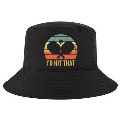 Vintage Pickleball Player Funny I'd Hit That Retro Gift T Cool Comfort Performance Bucket Hat