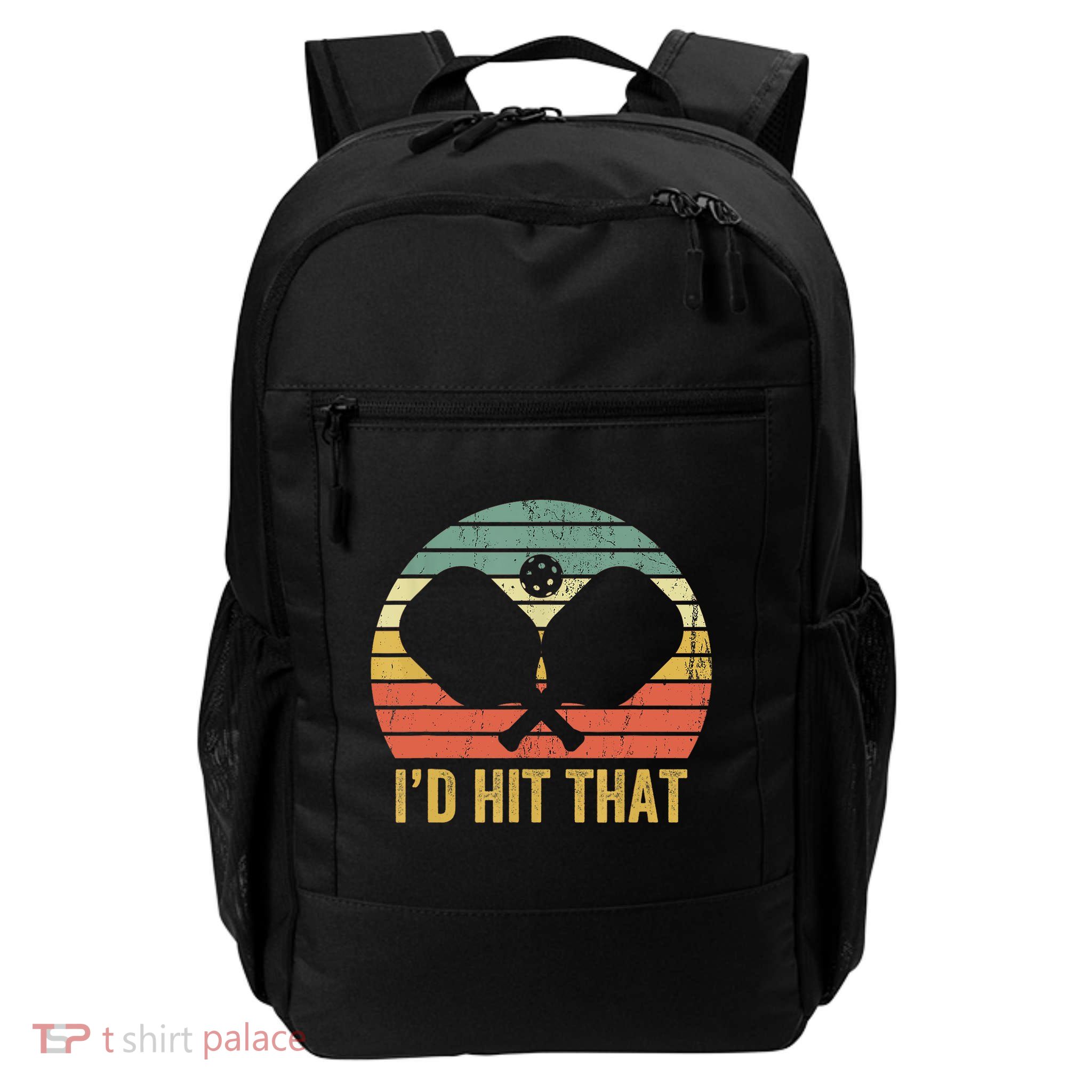 Vintage Pickleball Player Funny I'd Hit That Retro Gift T Backpack