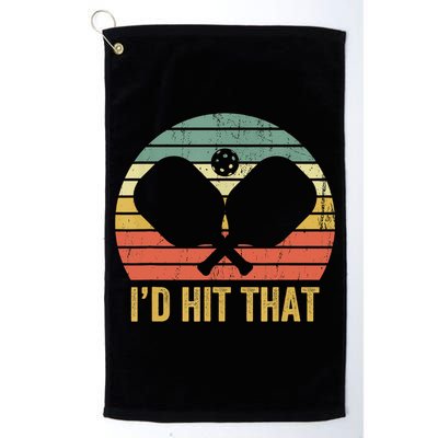Vintage Pickleball Player Funny I'd Hit That Retro Gift T Golf Towel