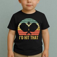 Vintage Pickleball Player Funny I'd Hit That Retro Gift T Toddler T-Shirt
