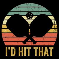 Vintage Pickleball Player Funny I'd Hit That Retro Gift T Women's Crop Top Tee