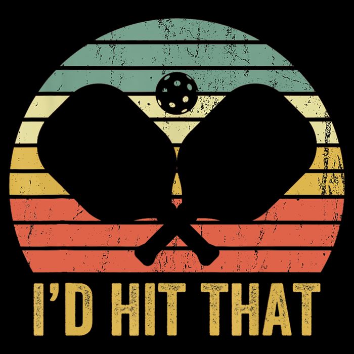 Vintage Pickleball Player Funny I'd Hit That Retro Gift T Women's Crop Top Tee