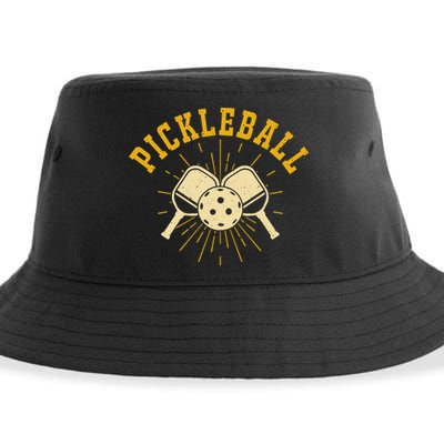 Vintage Paddles Pickleball For Pickleball Player Team Sport Sustainable Bucket Hat