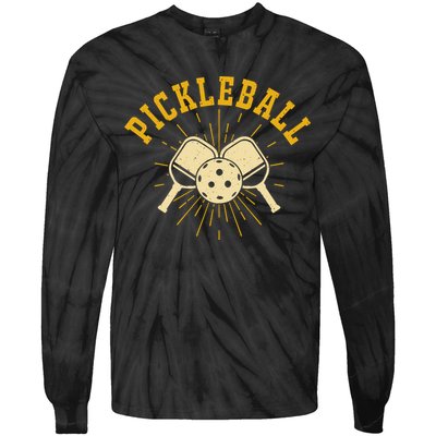 Vintage Paddles Pickleball For Pickleball Player Team Sport Tie-Dye Long Sleeve Shirt