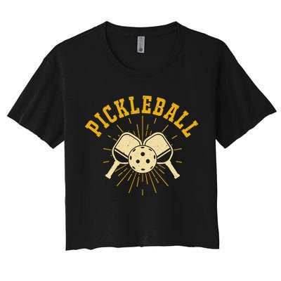 Vintage Paddles Pickleball For Pickleball Player Team Sport Crop Top