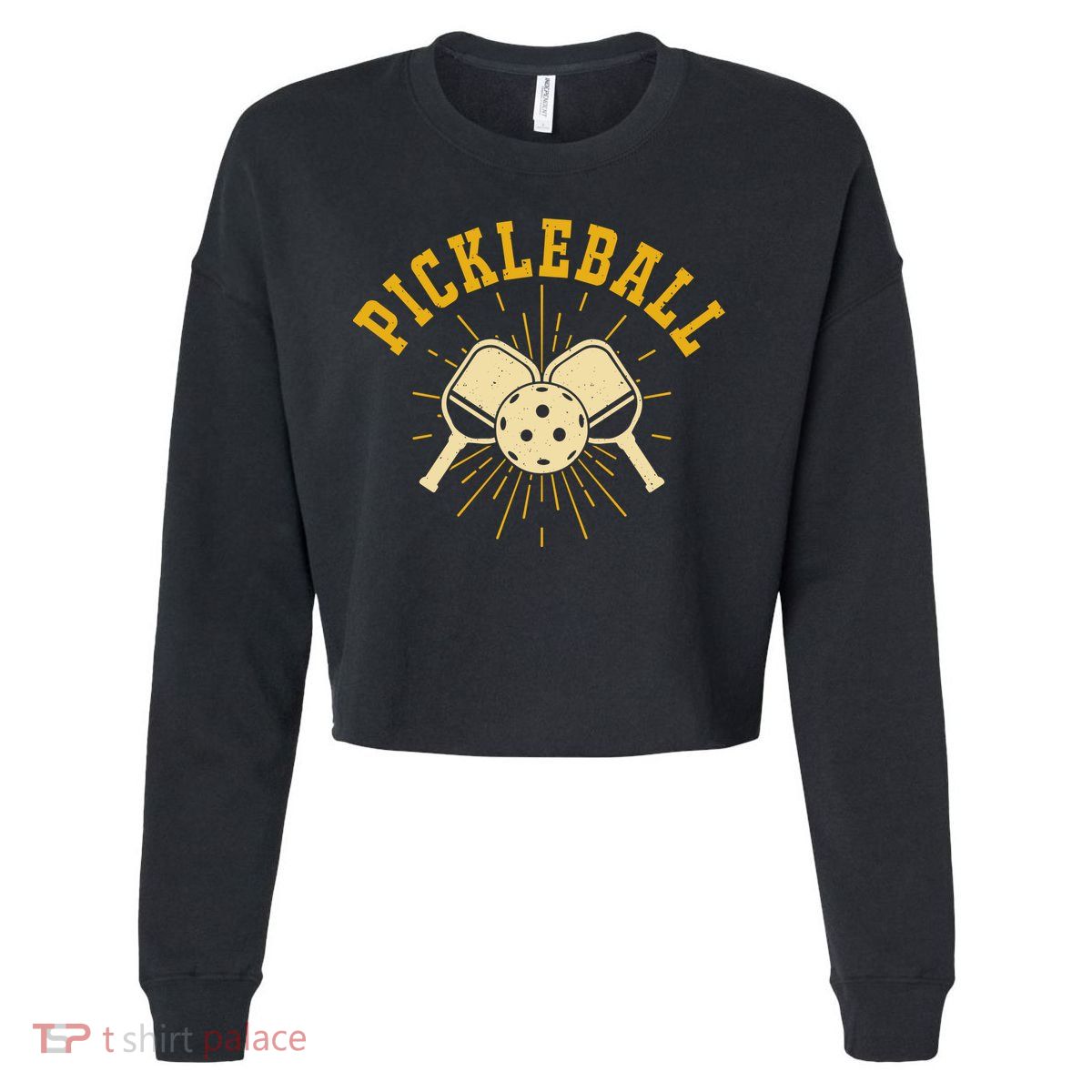 Vintage Paddles Pickleball For Pickleball Player Team Sport Cropped Pullover Crew
