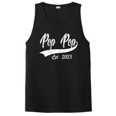 Vintage Pop Pop Est 2023 Fathers Day Dad Grandpa Gift PosiCharge Competitor Tank