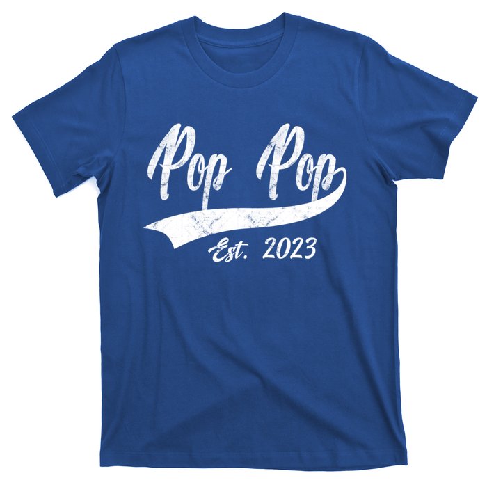 Vintage Pop Pop Est 2023 Fathers Day Dad Grandpa Gift T-Shirt