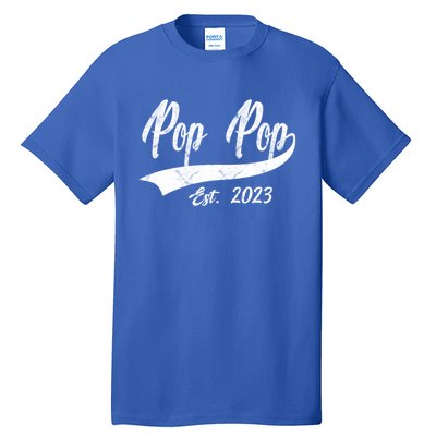 Vintage Pop Pop Est 2023 Fathers Day Dad Grandpa Gift Tall T-Shirt