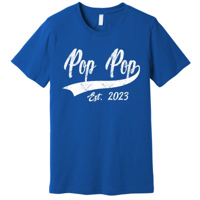 Vintage Pop Pop Est 2023 Fathers Day Dad Grandpa Gift Premium T-Shirt