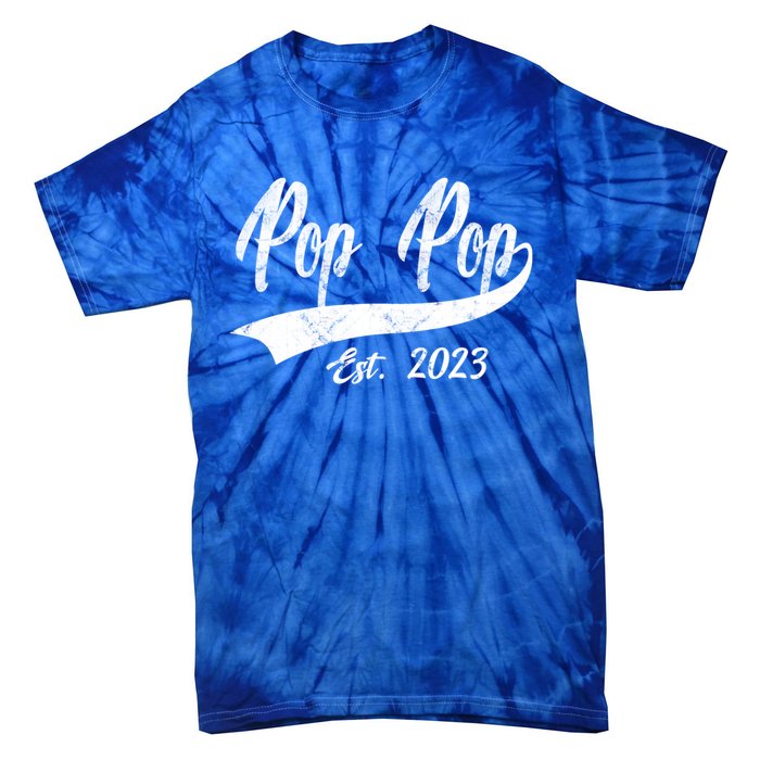 Vintage Pop Pop Est 2023 Fathers Day Dad Grandpa Gift Tie-Dye T-Shirt